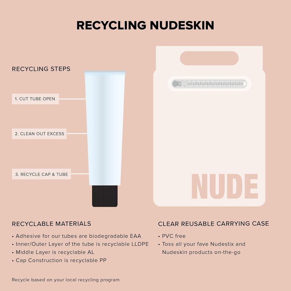Nude Essentials for Sensitive Skin – 4-Step Full-Size Skincare Set with Gentle Cleanser, Toner, Exfoliator & Moisturizer/Primer | Vegan, Fragrance-Free, Travel-Friendly Skincare Routine