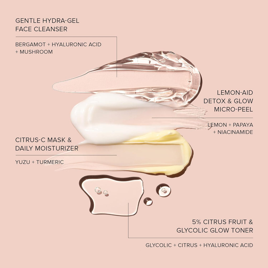 Nude Essentials for Sensitive Skin – 4-Step Full-Size Skincare Set with Gentle Cleanser, Toner, Exfoliator & Moisturizer/Primer | Vegan, Fragrance-Free, Travel-Friendly Skincare Routine